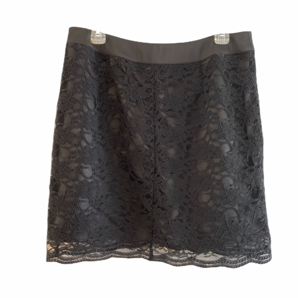Laundry Lace & Satin Zipper Skirt - Picture 6 of 7